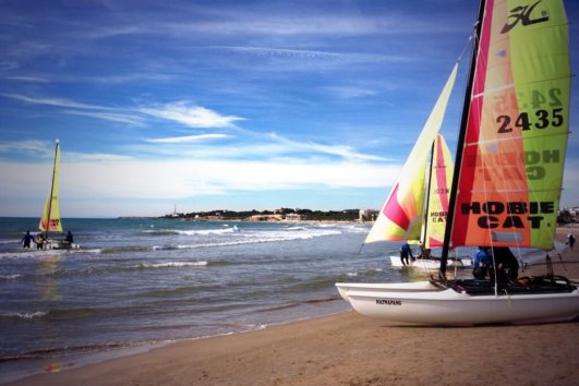 Catamaran near Barcelona