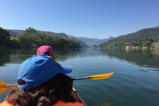 Touring kayak in Ebro river