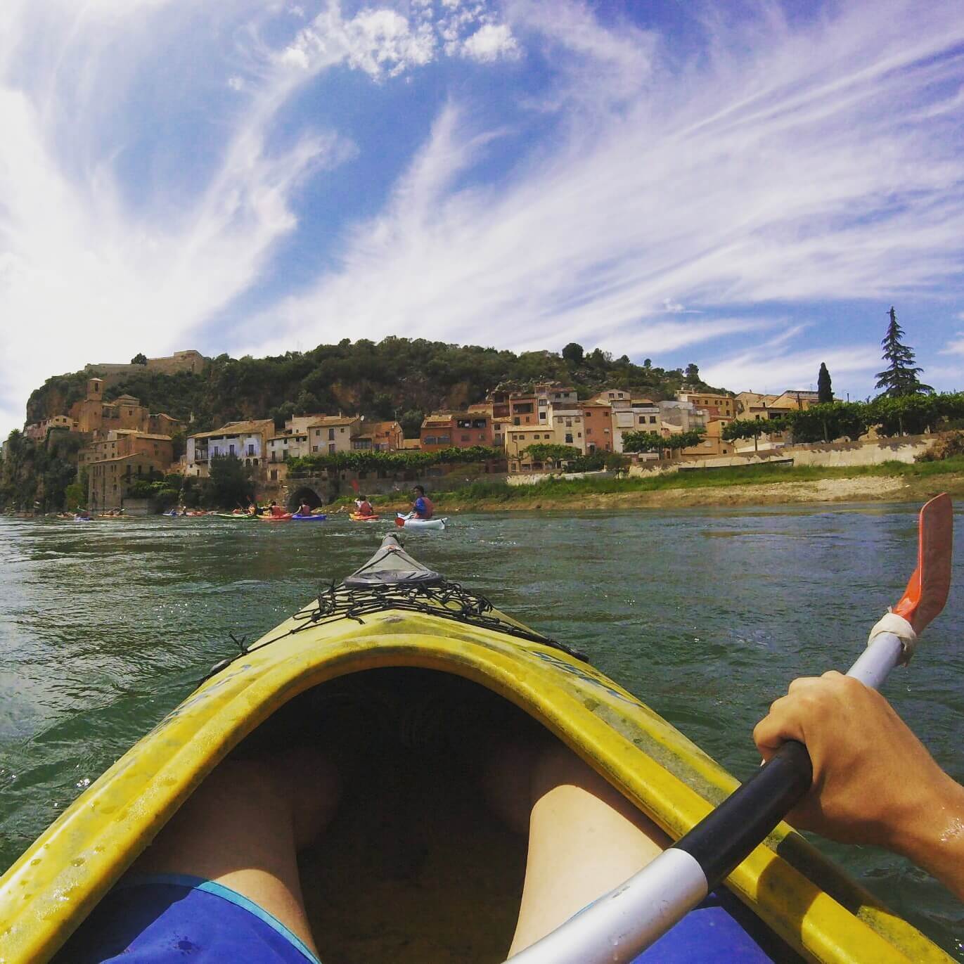 Touring kayak in Catalan Ebro river